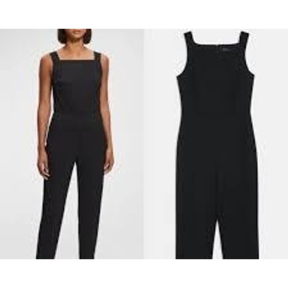 Theory Jumpsuit Womens 2 Black Fit Square NK JS Classic Suit N0101216 Sleeveless